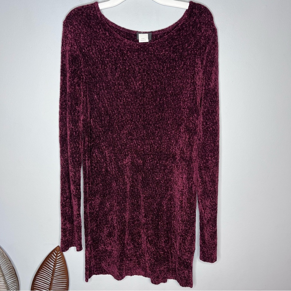 RARE Eileen Fisher Purple/Red Crewneck Rayon Soft Thick Sweater‎